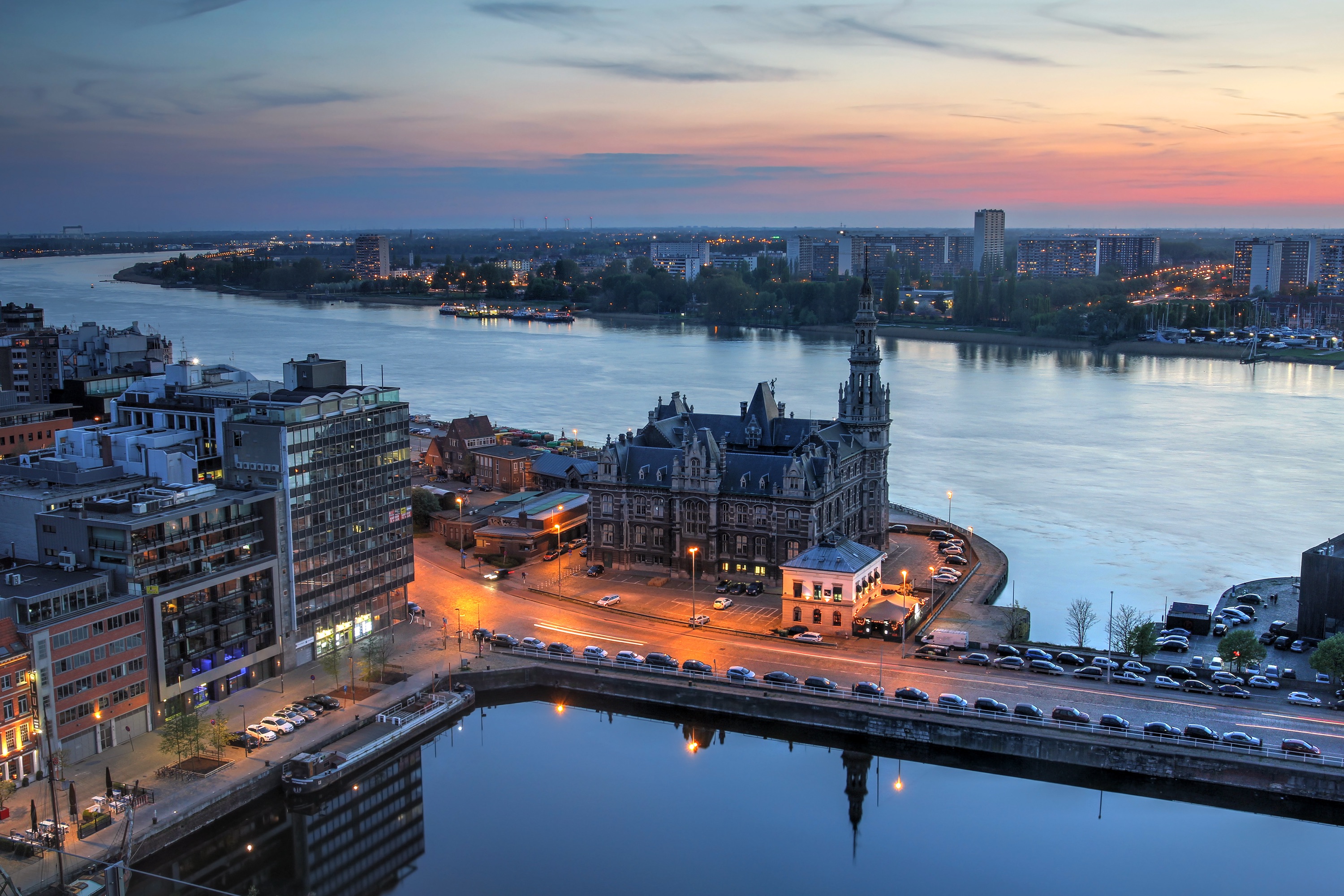 aerial,view,over,the,city,of,antwerp,in,belgium,from